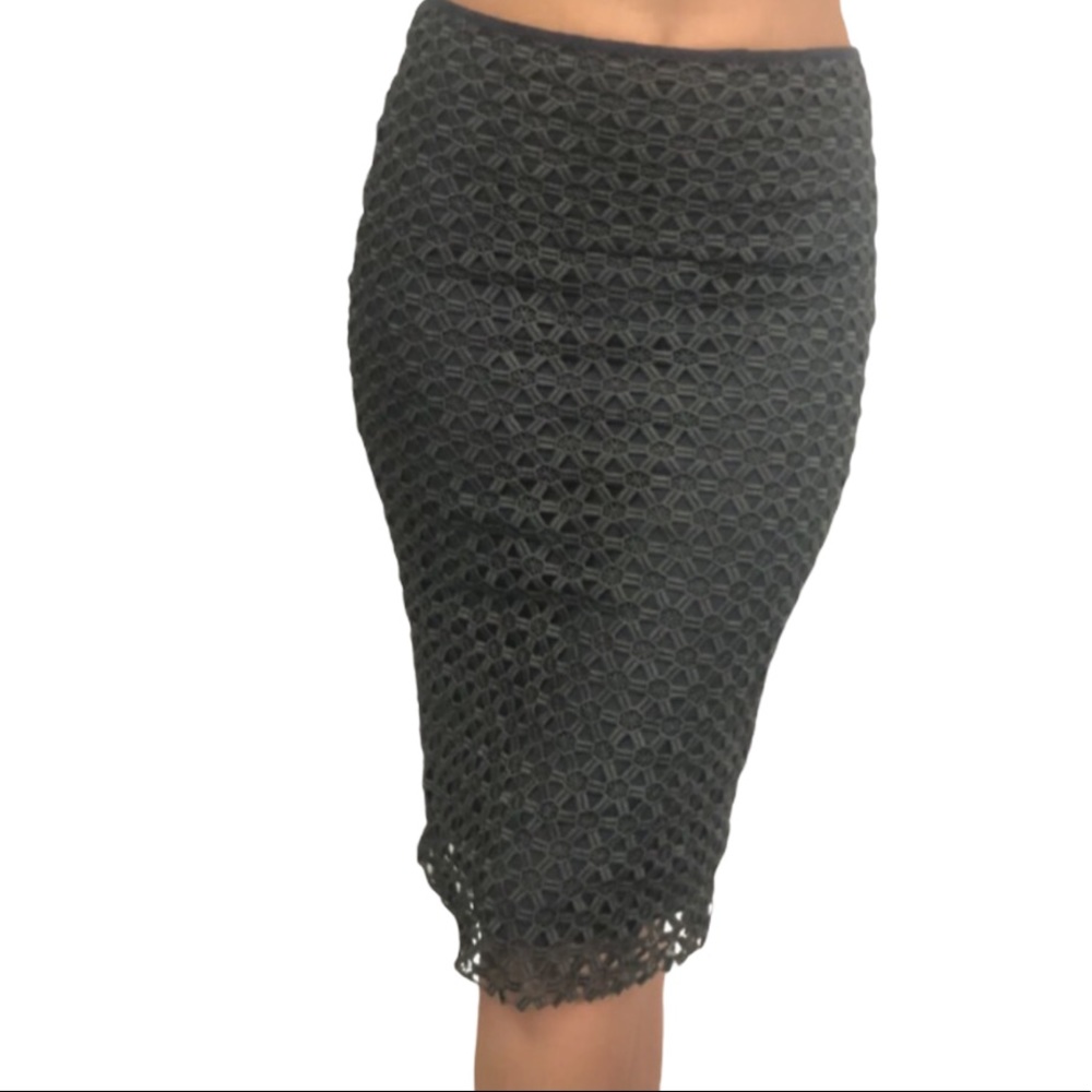 ALLSAINT Green Eyelet Lined  Pencil Skirt Size 2